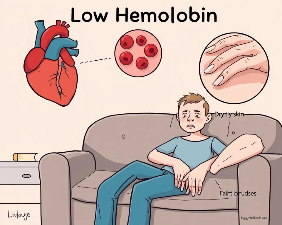 Symptoms of low hemoglobin levels Symptoms of low hemoglobin levels