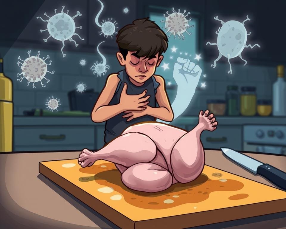 foodborne illness symptoms from raw chicken