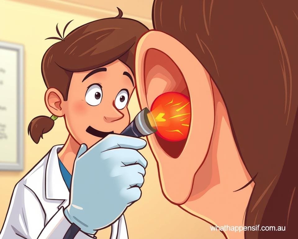 otoscope examination of eardrum