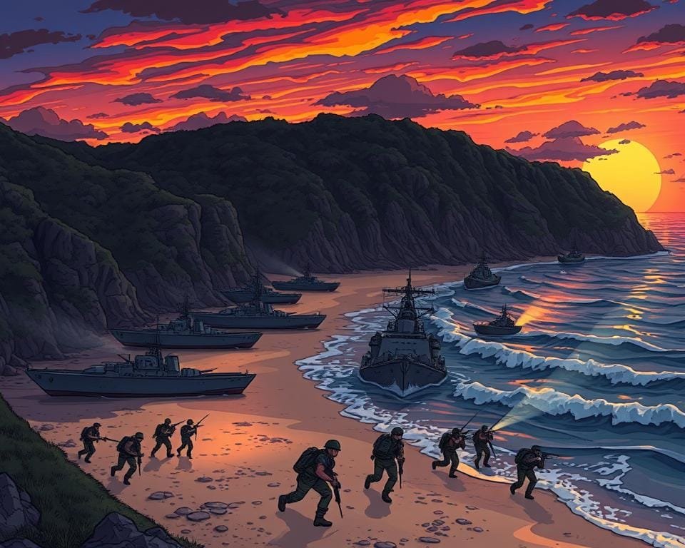 military maneuvers near the coast